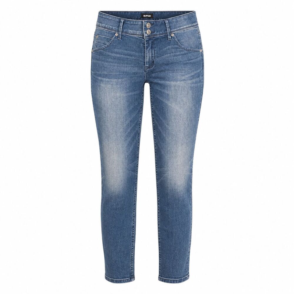 Hudson Womens Jeans Size 30 Stretch Straight Leg Cropped Medium Wash Denim